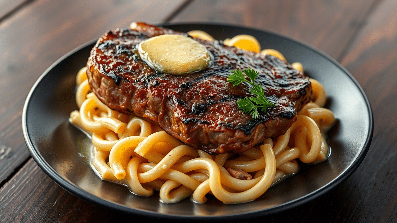 Garlic Butter Steak with Creamy Parmesan Rigatoni: A Masterclass in Flavor Balance